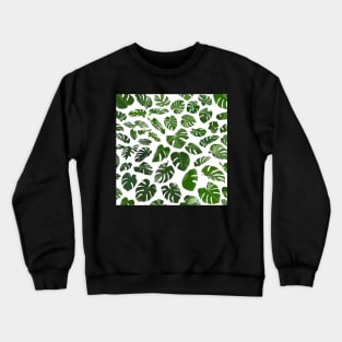 Tropical Monestera Pattern Crewneck Sweatshirt